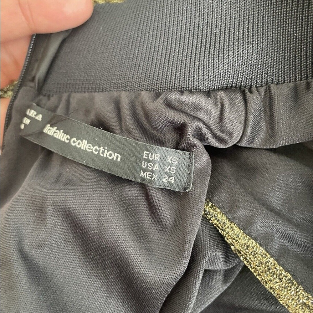 ZARA TRAFALUC Gold Metallic Mini Shift Dress Mock Neck - Picture 11 of 11